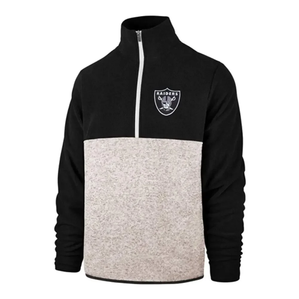 Las Vegas Raiders NFL Pullover 3XL Embroidered Mens 1/4 Zip Fleece Silver Big